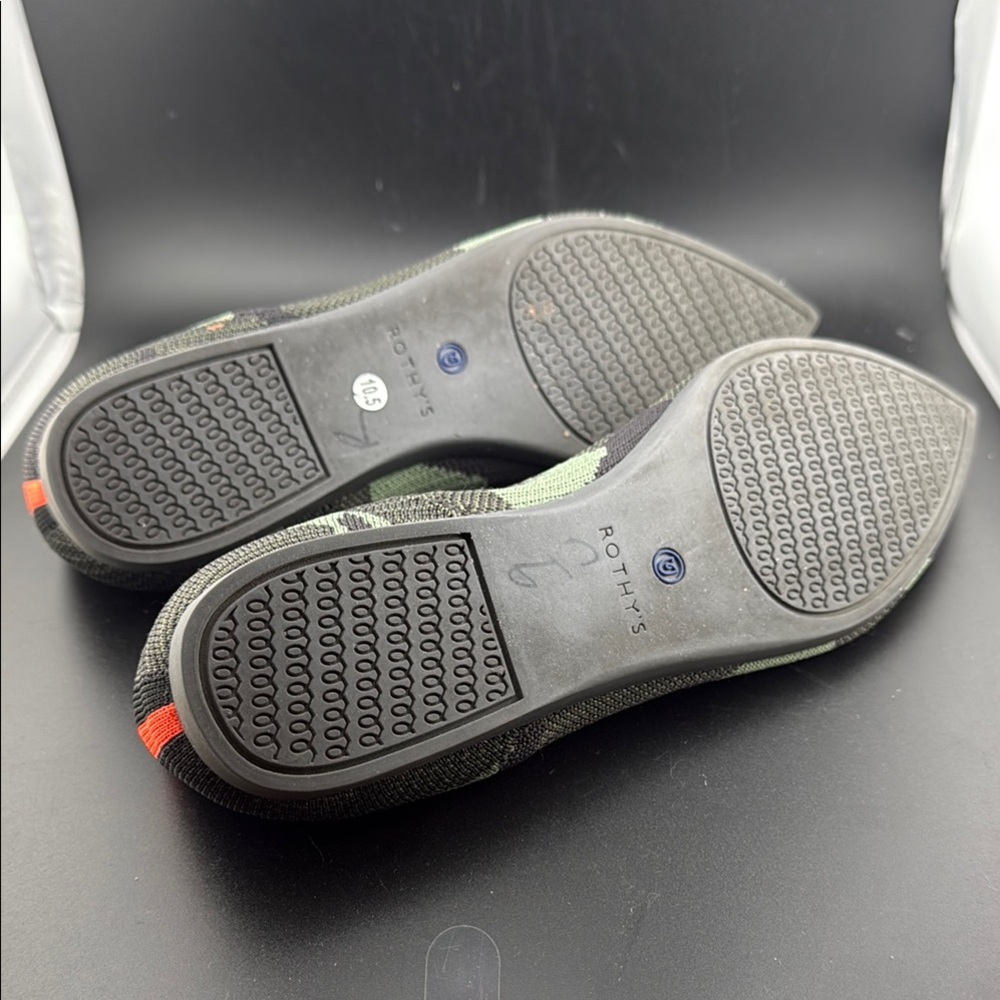 Rothy's Green and Black Flats with Camouflage Design - Picture 4 of 5